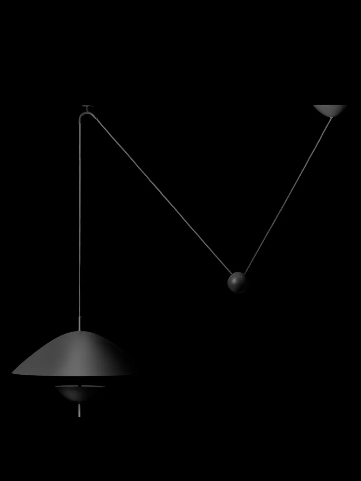 Lod taklampe Svart