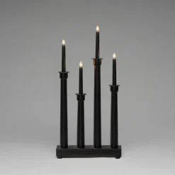 Adventsstake 4 armer - Svart