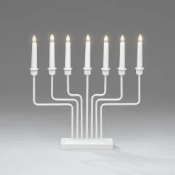 Adventsstake 7 armet - Hvit