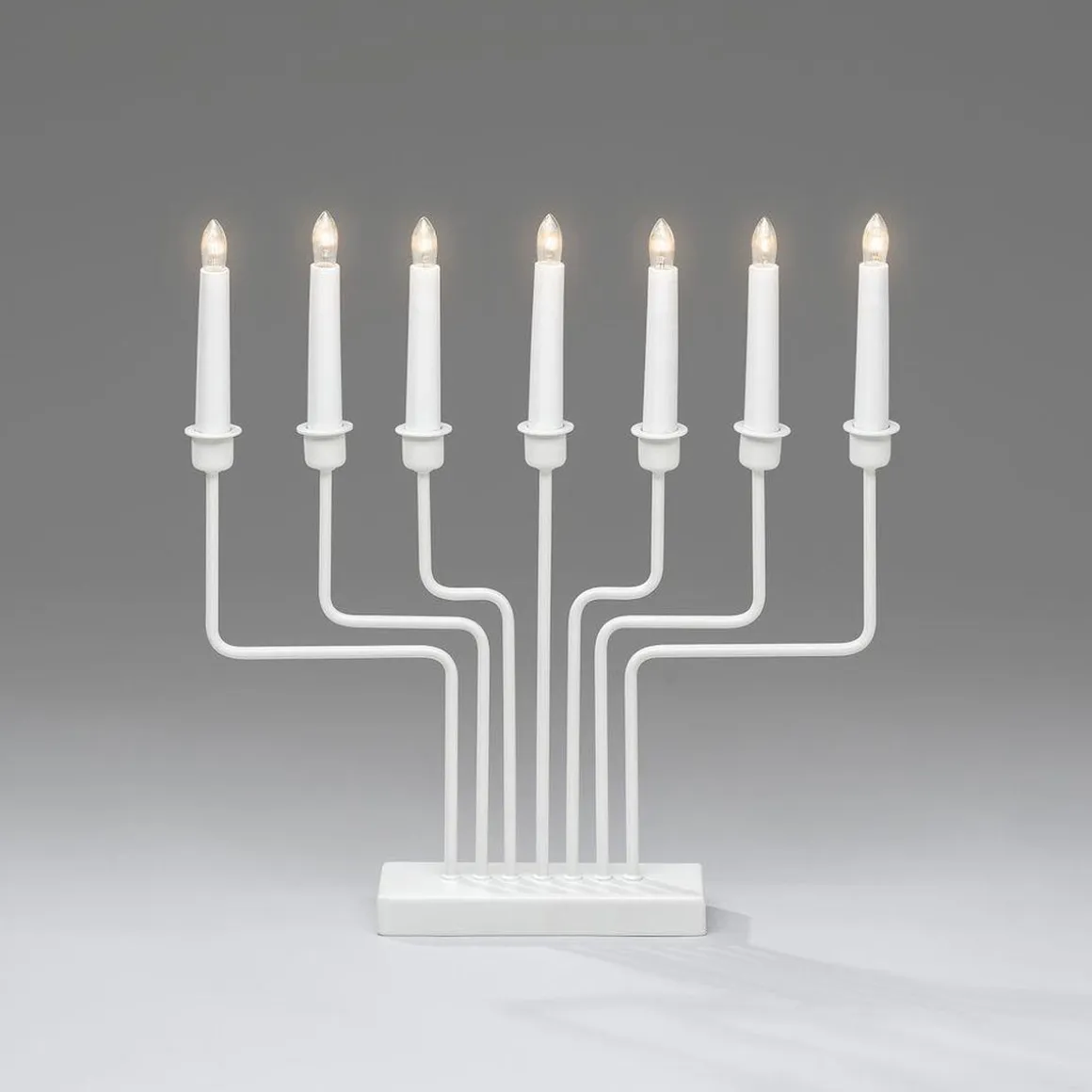 Adventsstake 7 armet - Hvit