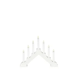 Adventsstake 7 lys på batteri - Hvit