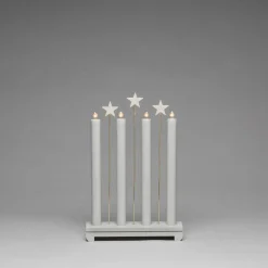 Adventsstake med stjerner - Lys grå