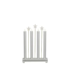 Adventsstake med stjerner - Lys grå