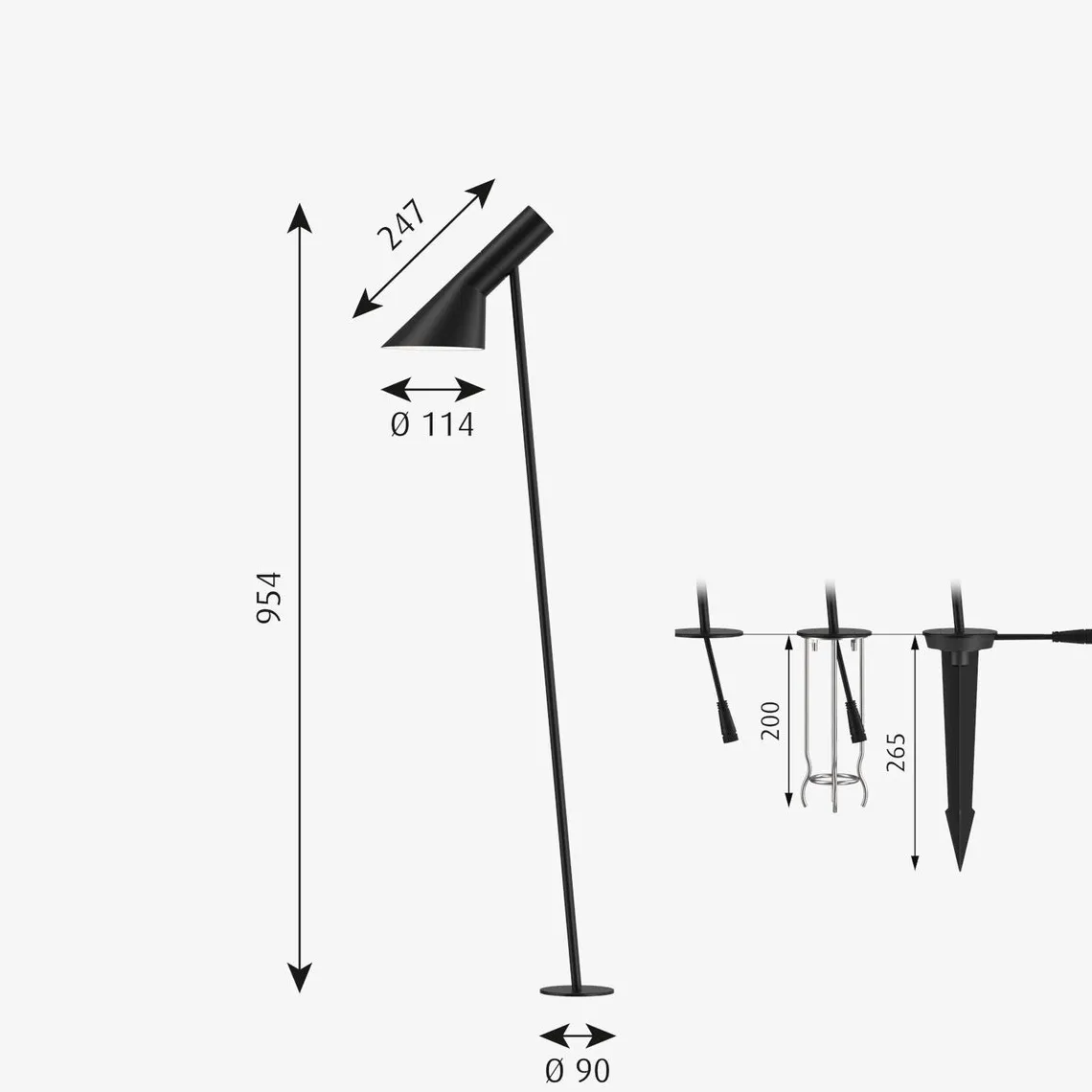 AJ Garden Pullert med spyd H:95cm - Startpakke
