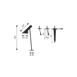 AJ Garden Pullert med spyd H:50cm - Startpakke