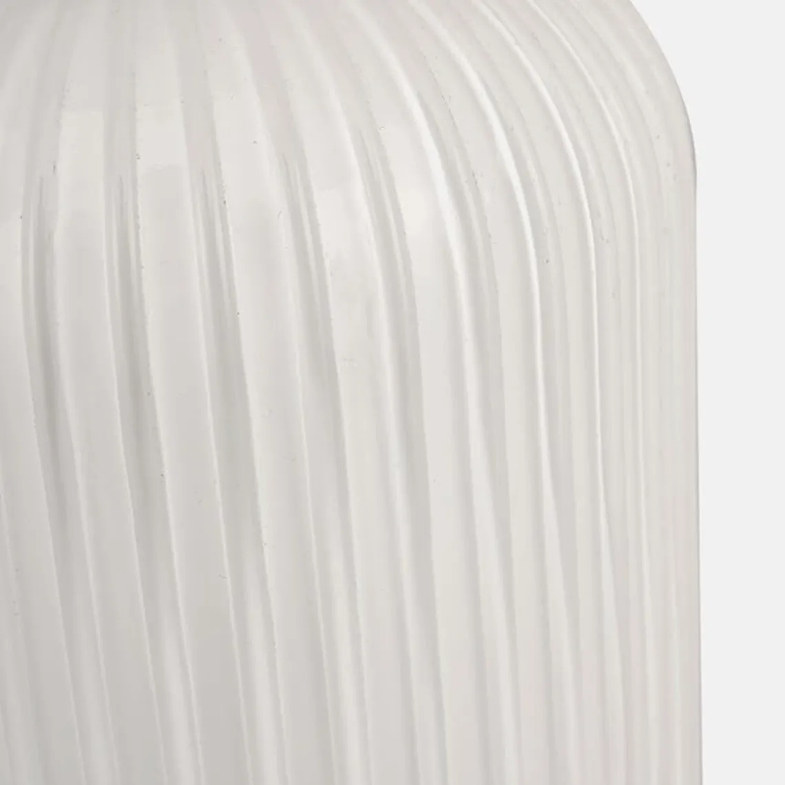 Alessia takpendel 15 cm ribbet glass - Opal/Messingfarget