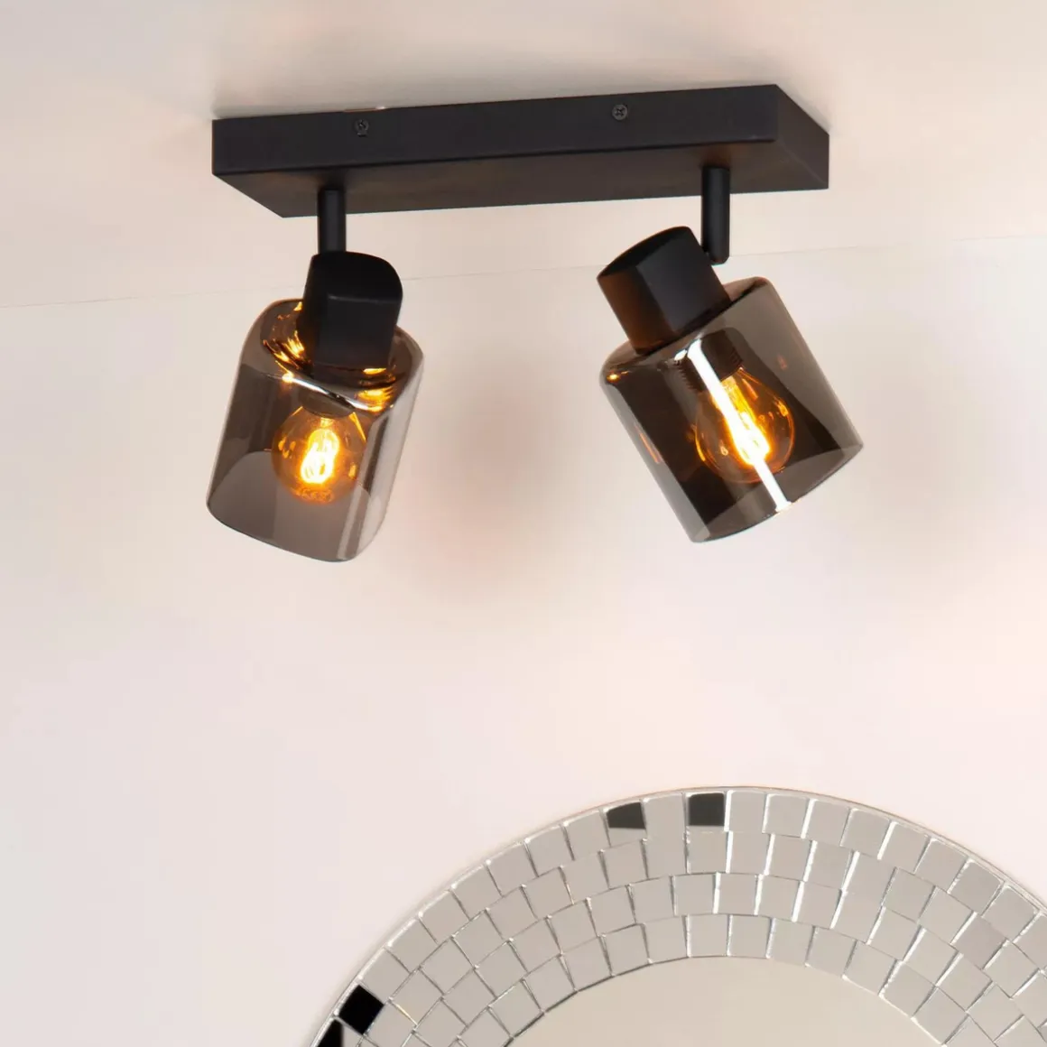 Alion Taklampe 2 - Røykfarget/Svart