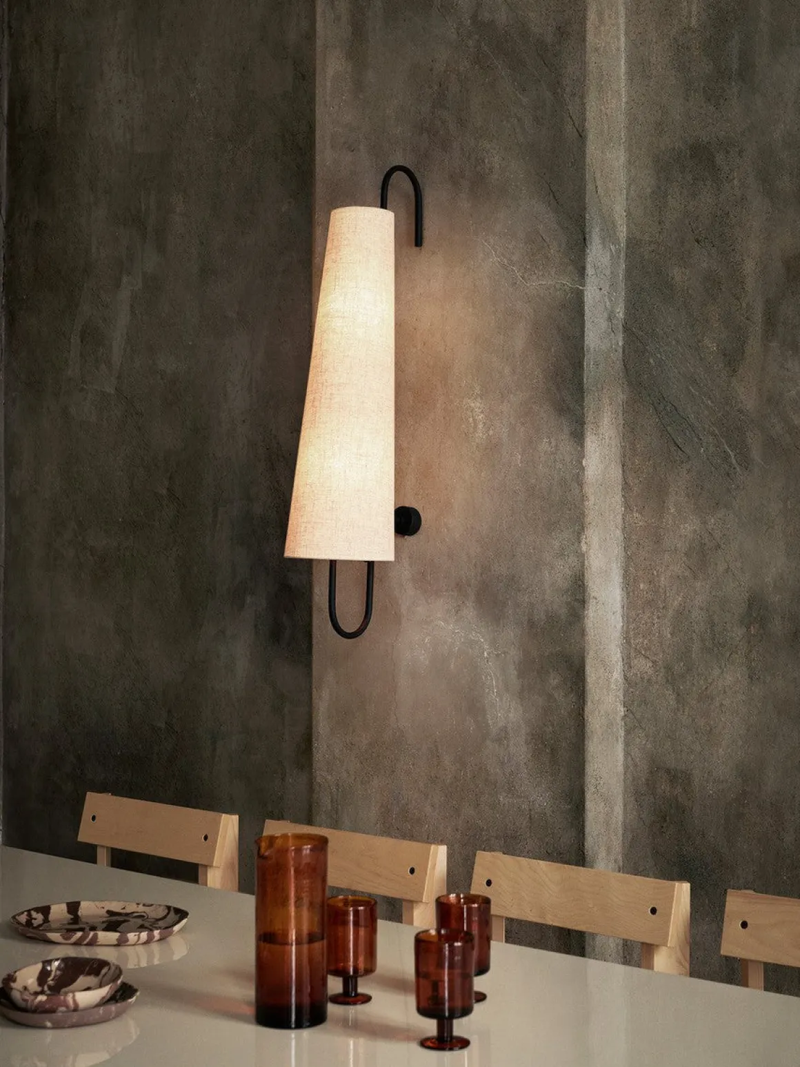 Ancora vegglampe - Svart/Natural