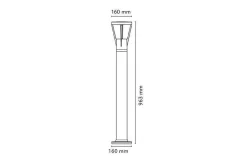 Arco Air utendørs pullert 96 cm 6W Dimbar - Grafitt