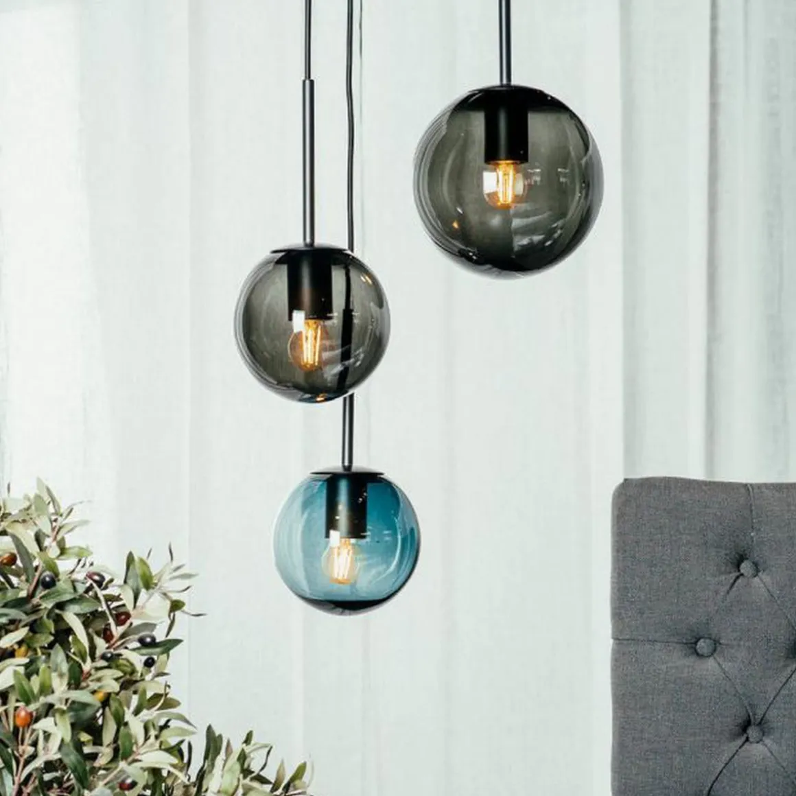 Arkivlampe 4014 40 cm - Blå - Sort