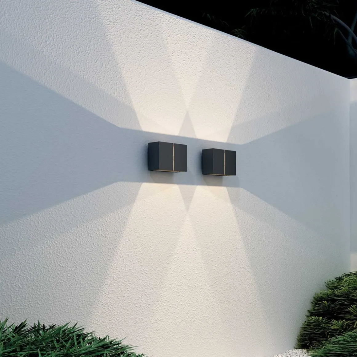 Ask vegglampe opp/ned utendørs 11W 2700K IP65 - Svart