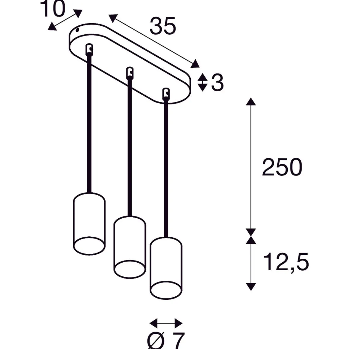 Asto tube takpendel 3-lys