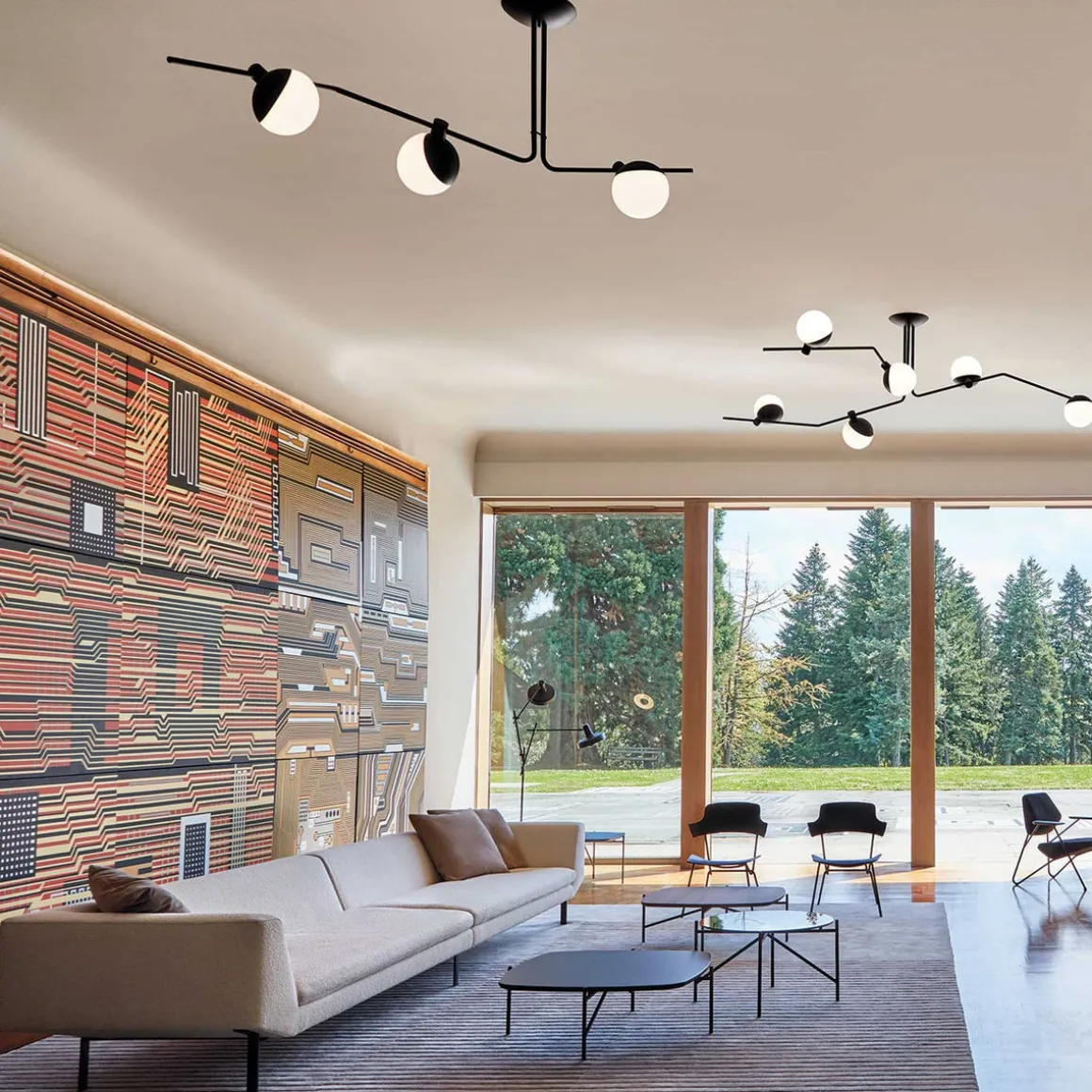 Baluna taklampe 3 lys - Svart/Opal