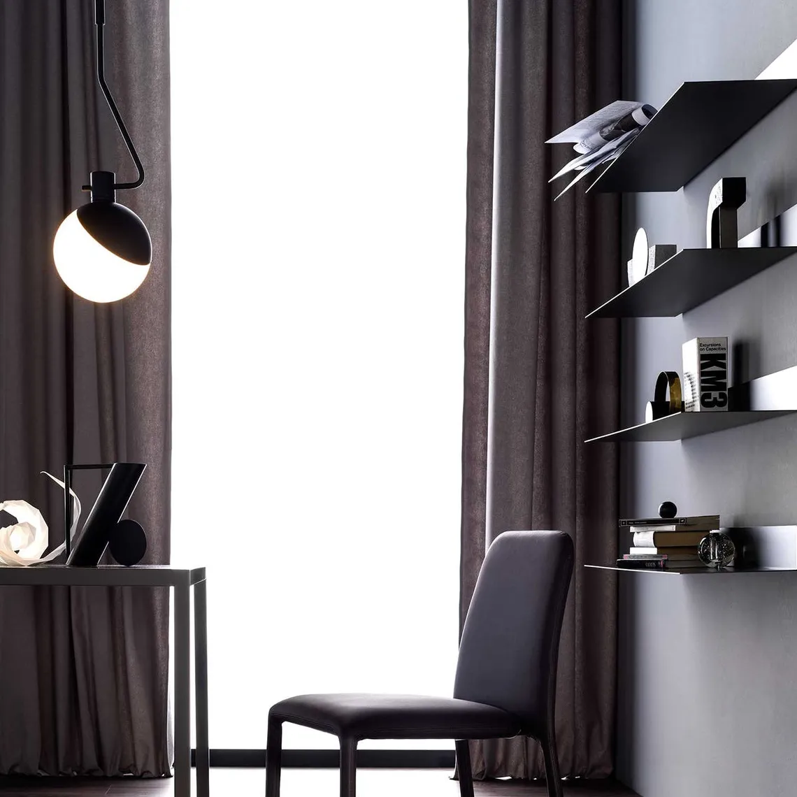 Baluna taklampe - Svart/Opal