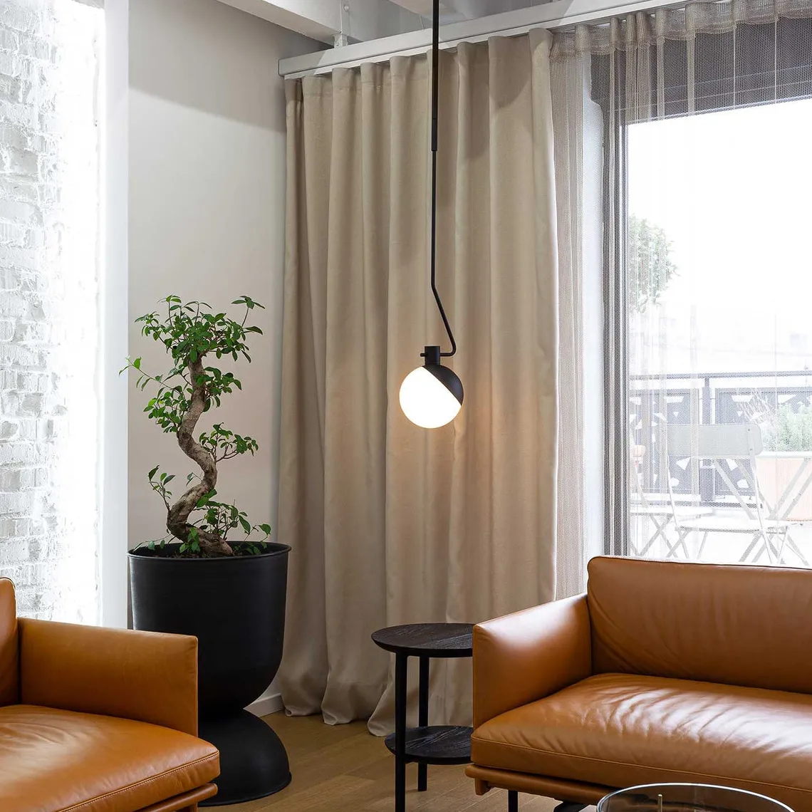 Baluna taklampe - Svart/Opal
