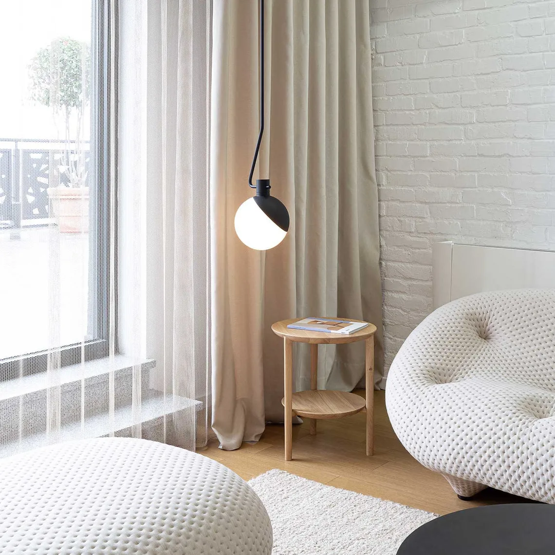 Baluna taklampe - Svart/Opal