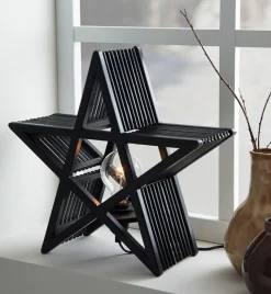 Bamboo stjerne bordlampe - Svart - Svart
