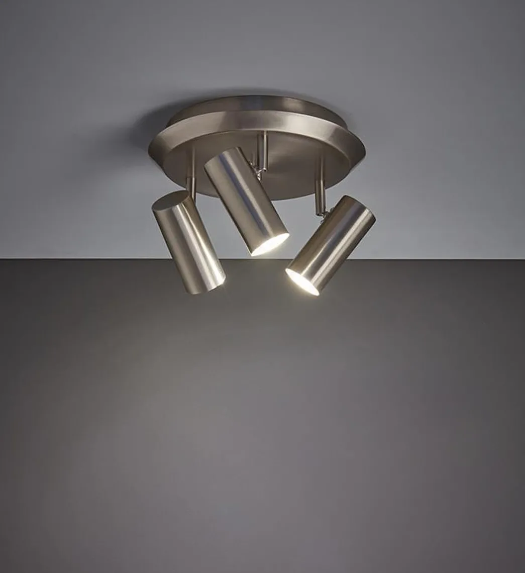 Barcelona taklampe stål 3 spotter - Stål