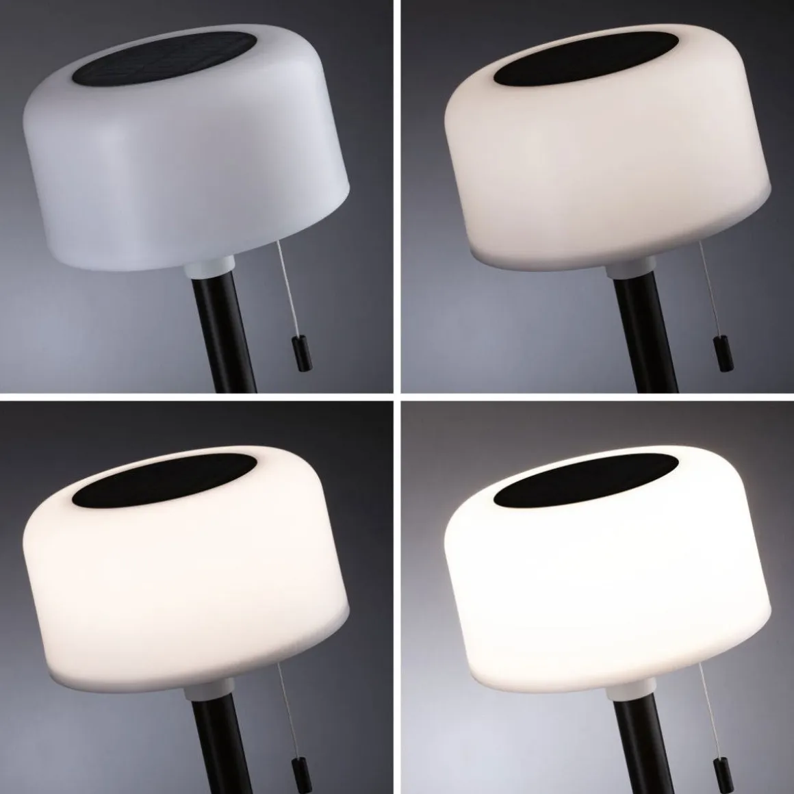Bartja bordlampe oppladbar via USB eller solcelle 2700 Kelvin IP44