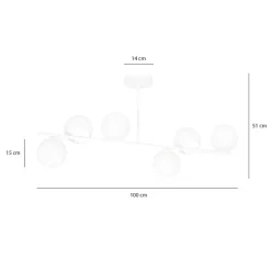 Bior 6 taklampe - Hvit/Opal hvit
