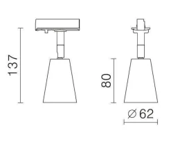Bocca spotskinne 4 spotter 2 meter - Pure white
