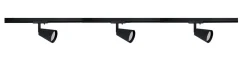 Bocca spotskinne 3 spotter 1 meter - Svart