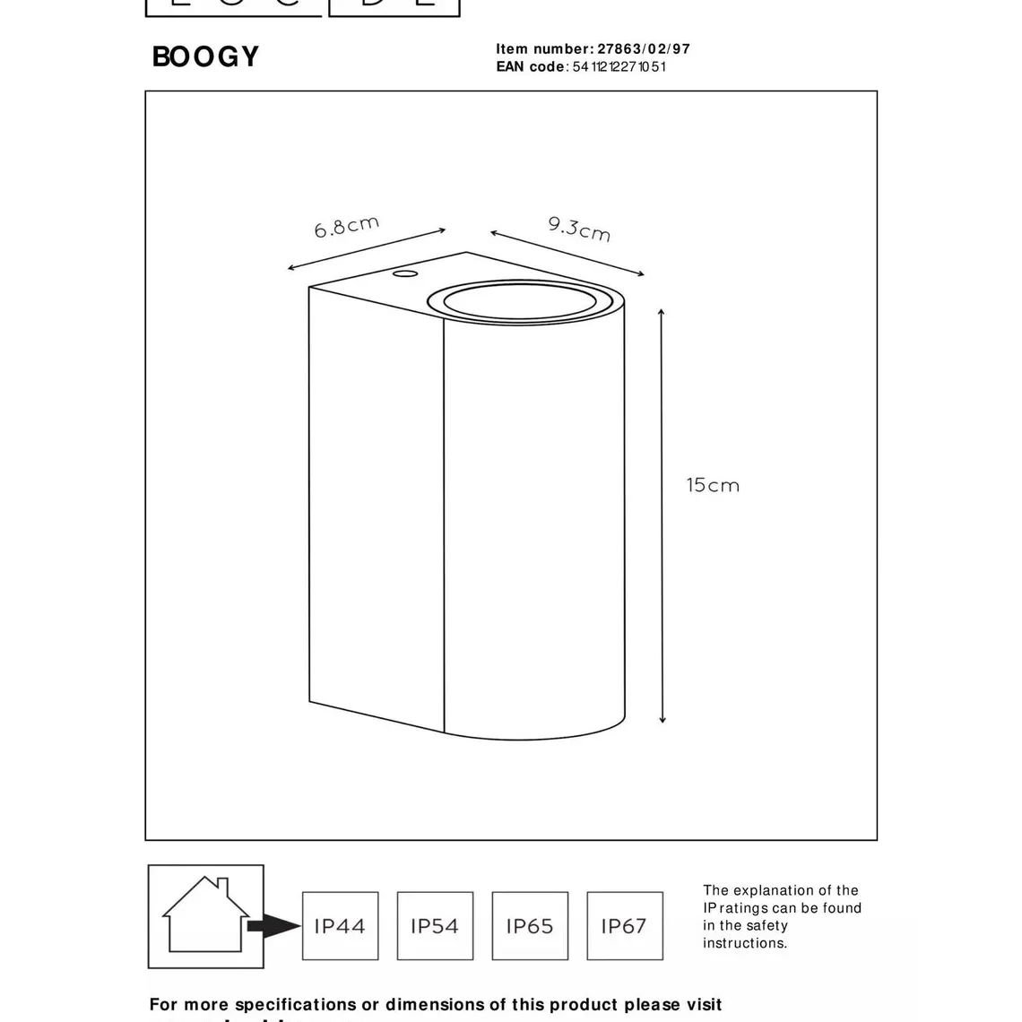 Boggy vegglampe opp/ned utendørs IP44 GU10