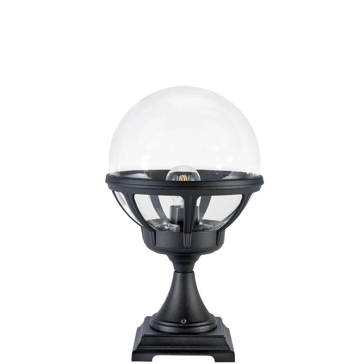 Bologna portstolpe 312 - Svart / Klart glass