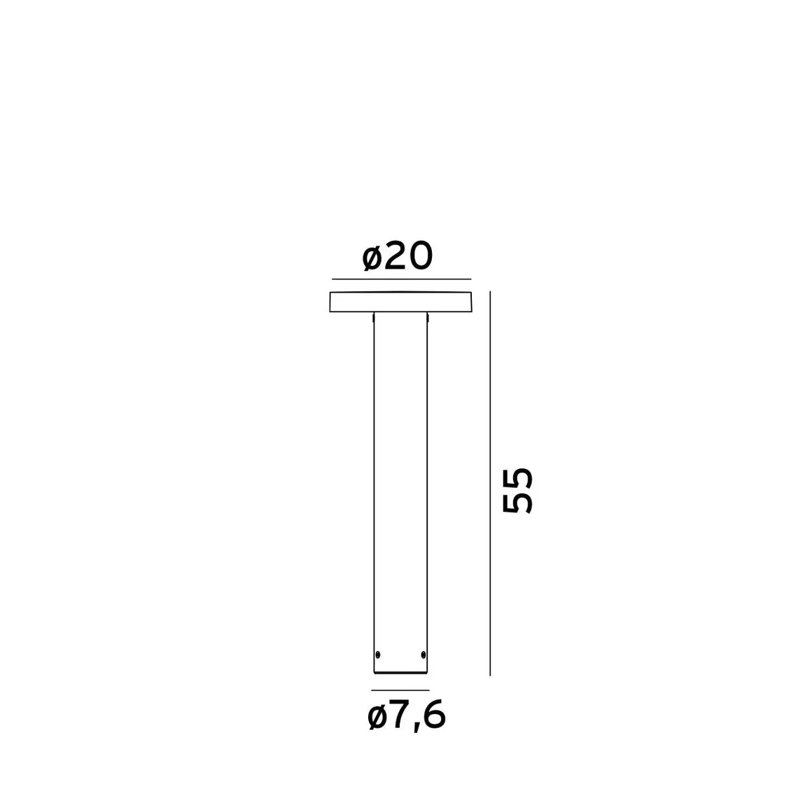 Borg 6170 Pullert 55 cm 16W 3000 Kelvin IP65