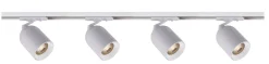 Bullet 2 meter spottskinne med 4 spotter 1T GU10 - Pure white