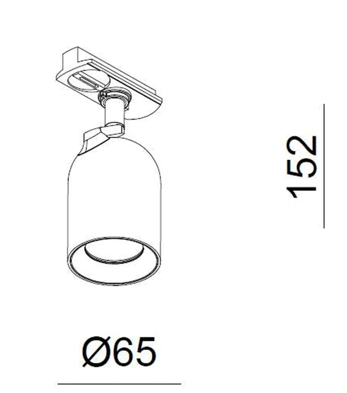 Bullet 2 meter spottskinne med 5 spotter 1T GU10 - Svart