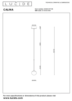 Calina takpendel 9W 2560 Kelvin - Dimbar