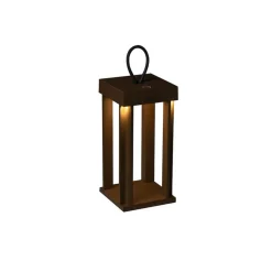 Cannes lanterne bord/gulv IP54 oppladbar - Rustfarget
