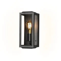 Carpi vegglampe utendørs IP44 - Svart/Klart glass