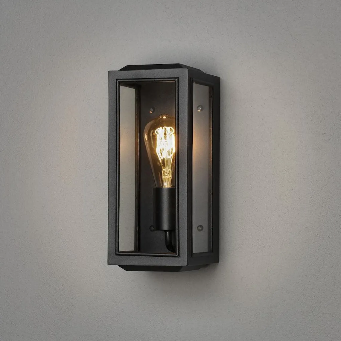 Carpi vegglampe utendørs IP44 - Svart/Klart glass