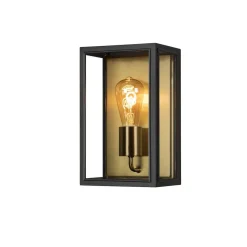 Carpi vegglampe utendørs IP44 - Svart/Messing