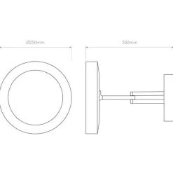 Catena sminkespeil 12,4W LED 3000K 5x forstørring IP44 - Polert Krom