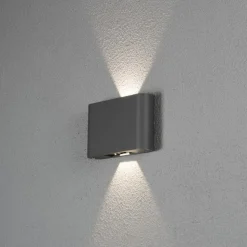 Chieri vegglampe 2x6W - Mørk grå