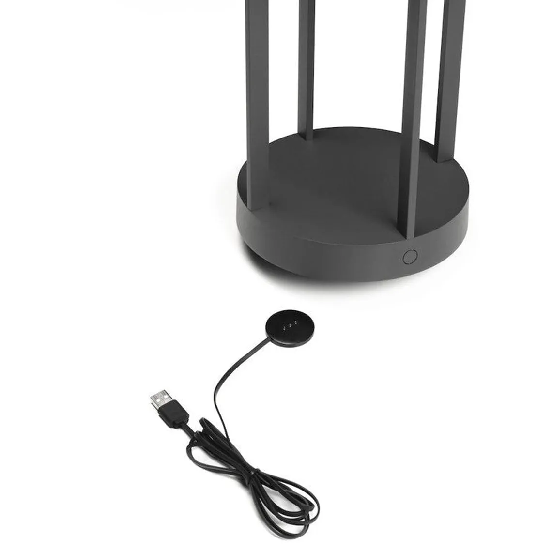 Chieti lanterne bord/gulv 25 cm IP54 oppladbar - Grå