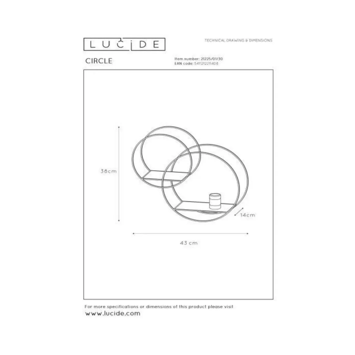 Circle vegglampe