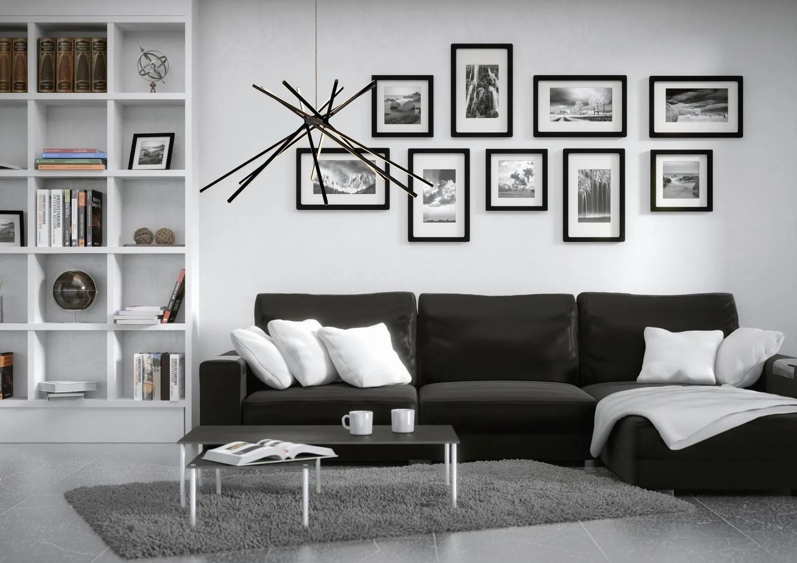 Cluster takpendel 50W Dimbar - Svart