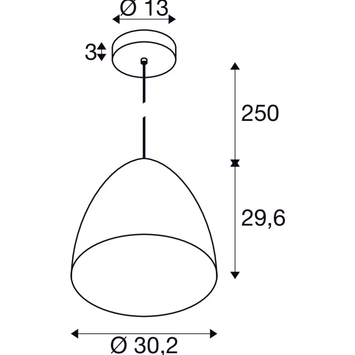 Cone 20 cm takpendel