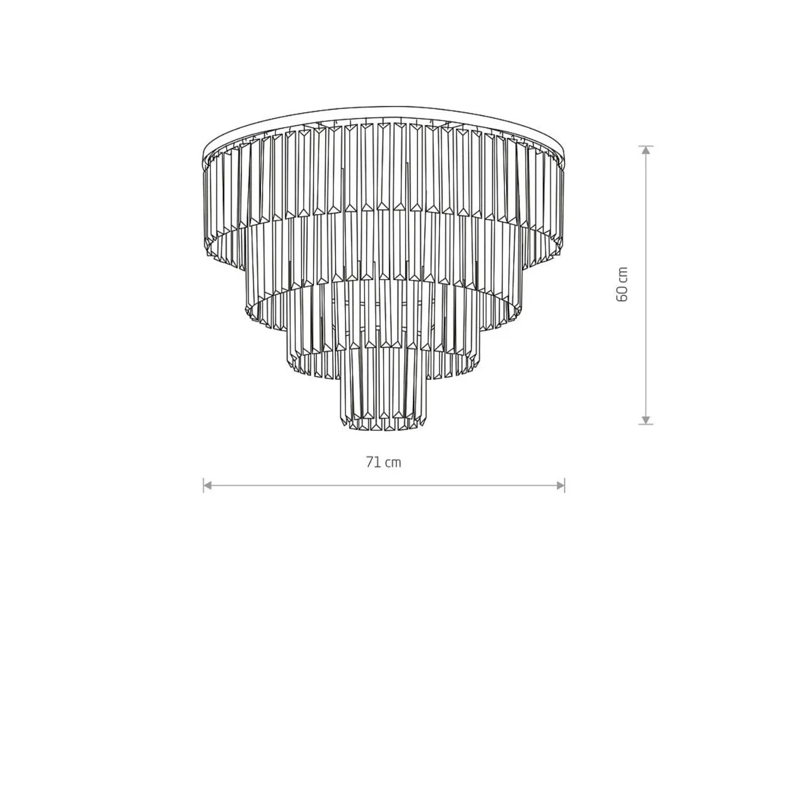 Cristal taklampe L - Sølv
