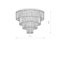 Cristal taklampe L - Svart