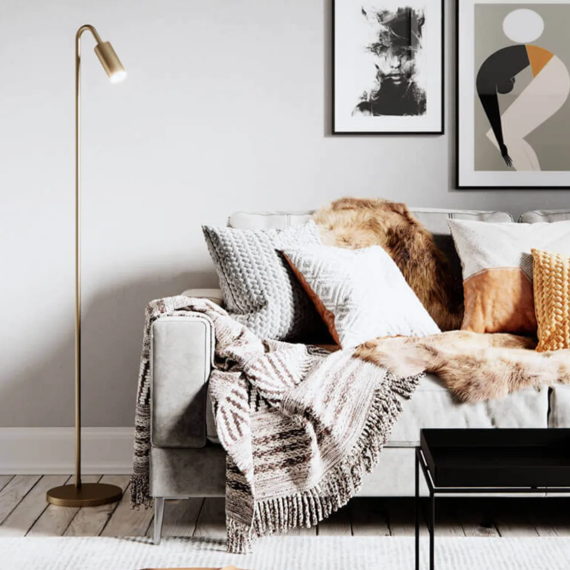 Curve gulvlampe