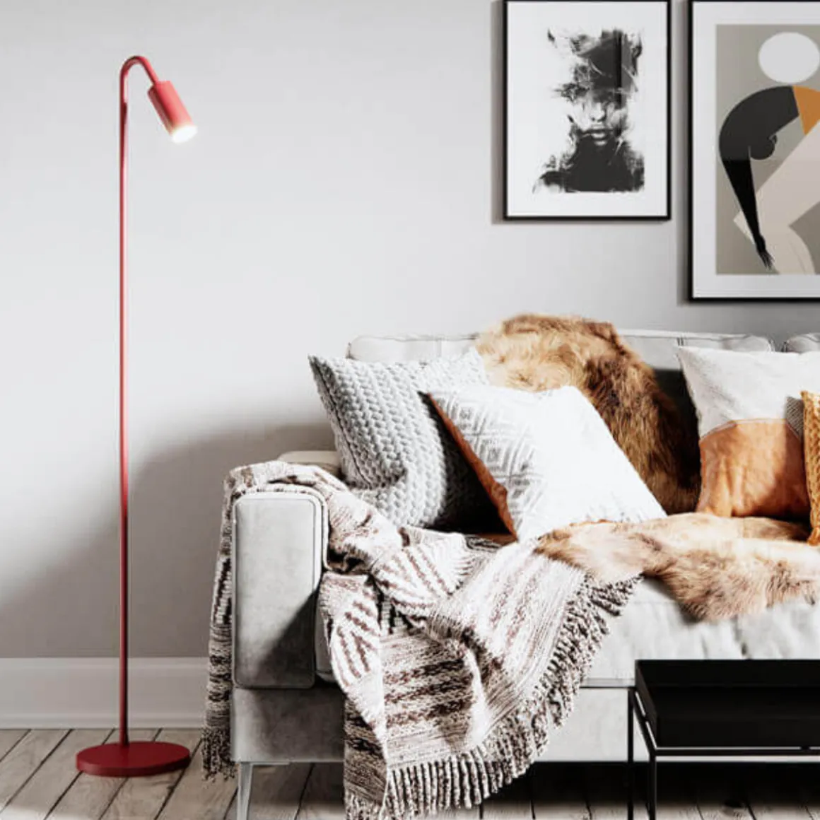 Curve gulvlampe