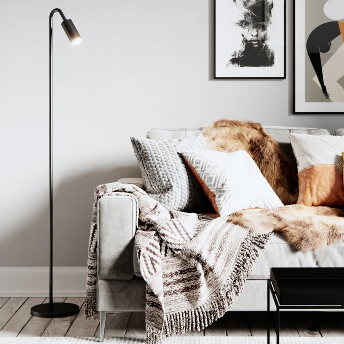 Curve gulvlampe