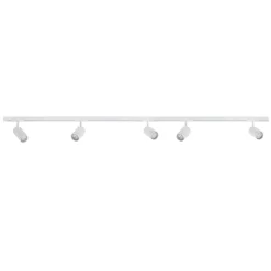 Designline Tube komplett 1,9 meter spotskinne med 5 spotter GU10 - Hvit