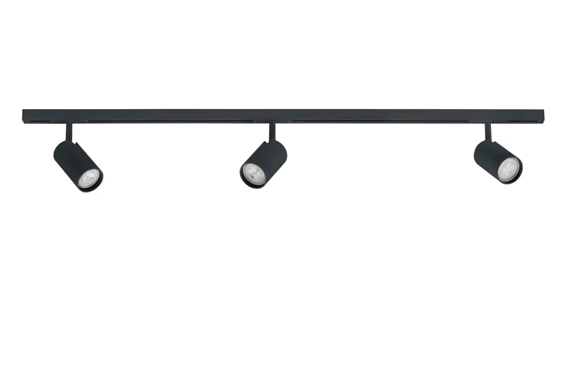 Designline Tube komplett 1 meter spotskinne med 3 spotter GU10 - Svart
