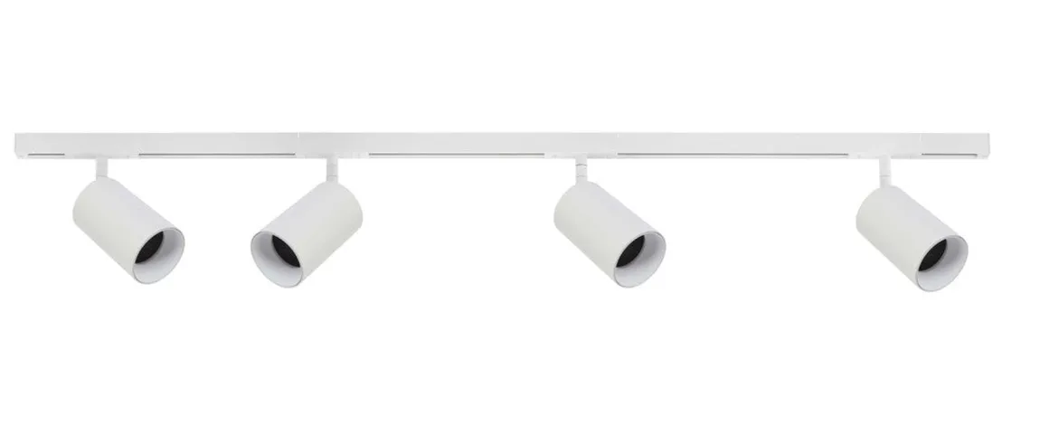 Designline Tube Pro komplett 1,9 meter spotskinne med 4 spotter GU10 - Hvit